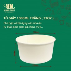 Tô giấy trắng 32oz (1000ml)
